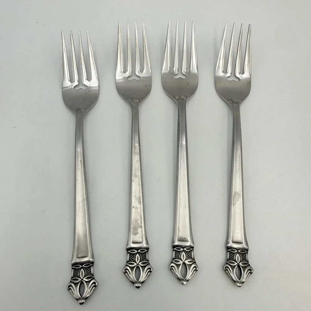 EKCO Eterna Padua Stainless Cocktail Seafood Forks Set of 4 Japan Vintage MCM